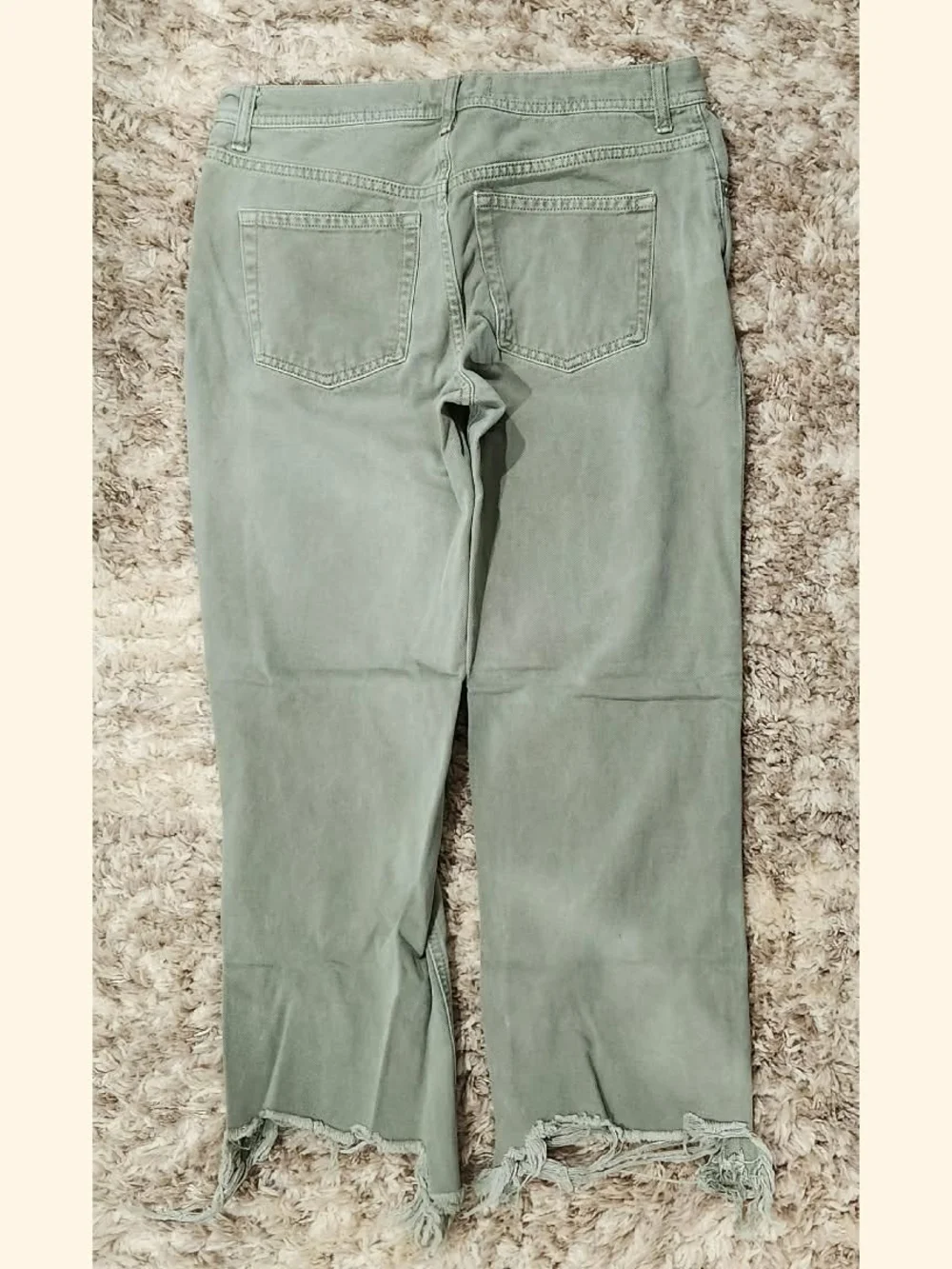 FREE PEOPLE / We The Free Women's Distressed High-Rise Jeans in Sage Green